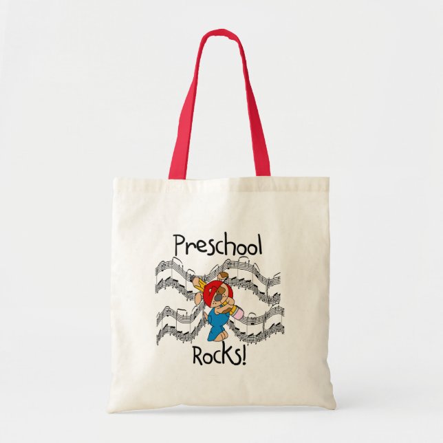 Tote Bag Chiot avec des roches d'école maternelle de crayon (Devant)