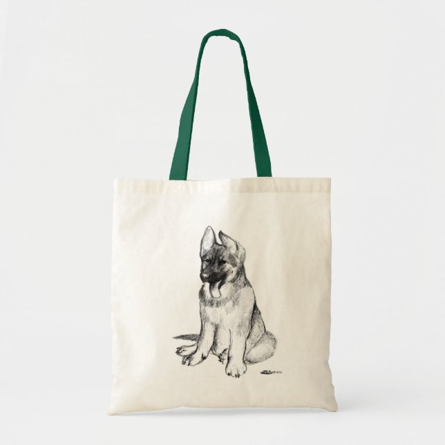 Tote Bag Chiot berger allemand (Devant)