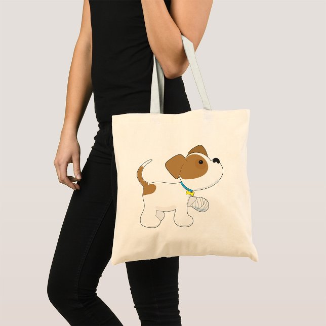 Tote Bag Chiot blessé avec patte bandée (Créateur téléchargé)