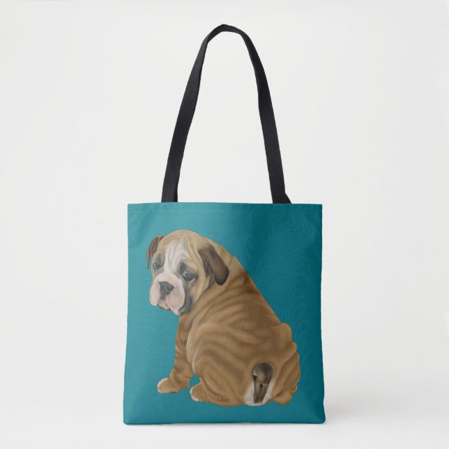 Tote Bag Chiot bouledogue anglais vilain (Devant)