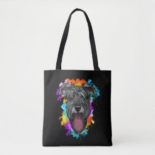 Tote Bag Chiot couleur Amoureux des chiens Schnauzer