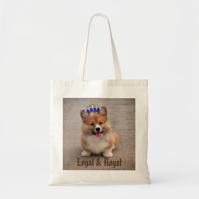 Tote Bag Chiot de Corgi Loyal et Royal (Devant)