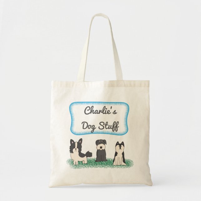 Tote Bag Chiot de monogramme d'accessoires d'animal (Devant)