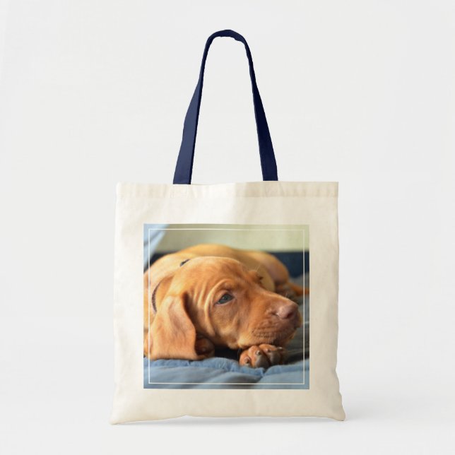 Tote Bag Chiot de Vizsla se reposant sur sa patte (Devant)