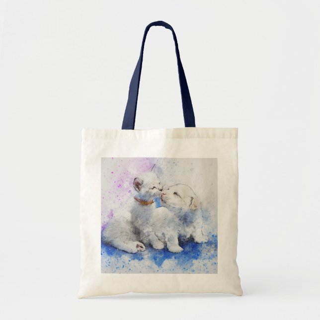Tote Bag Chiot et chaton (Devant)