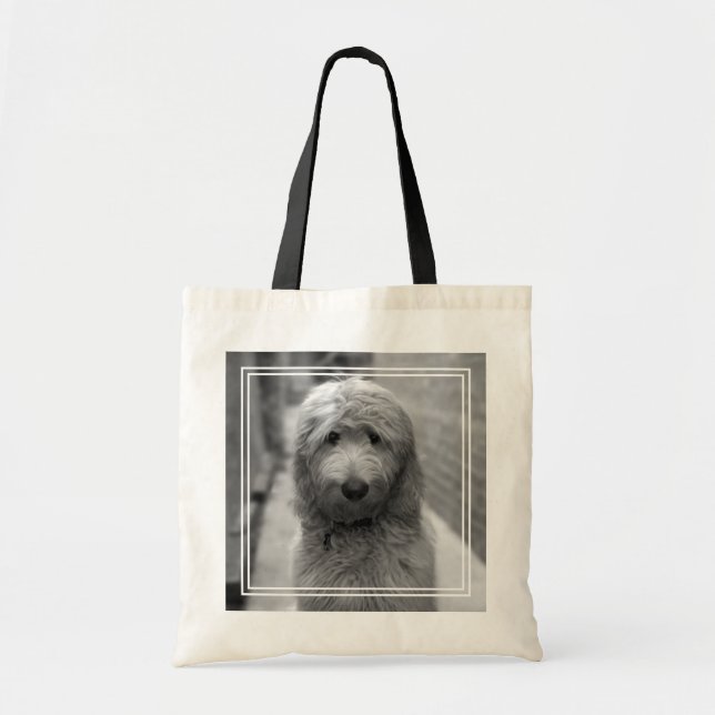 Tote Bag Chiot Goldendoodle en Jardin (Devant)