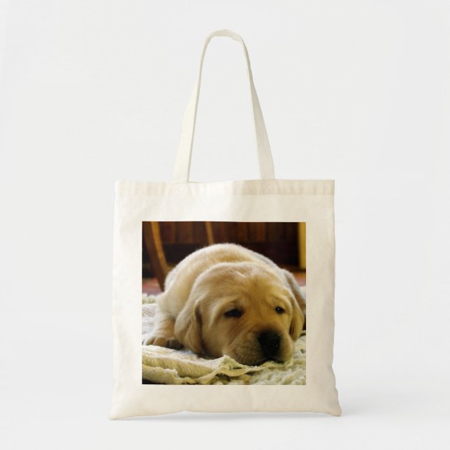 Tote Bag chiot jaune 2 labo (Devant)
