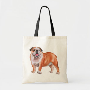 Tote Bag Chiot Mignon Aquarelle Cartoon Bouledogue Français