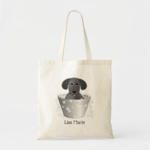 Tote Bag Chiot mignon personnalisé dans un bain à remous av