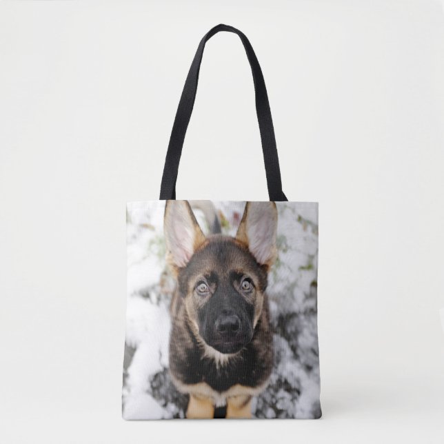 Tote Bag Chiot mignon recherchant (Devant)