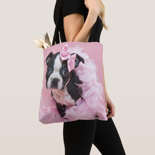 Tote Bag Chiot mignon superbe de Boston Terrier portant un (De près)