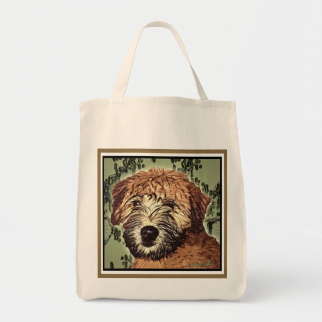 Tote Bag Chiot roux à revêtement doux avec visage mouillé (Devant)