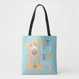 Tote Bag Chiot Scooby-Doo "Mange, Dors, Joue, Répète"