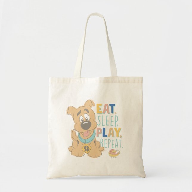Tote Bag Chiot Scooby-Doo "Mange, Dors, Joue, Répète" (Devant)