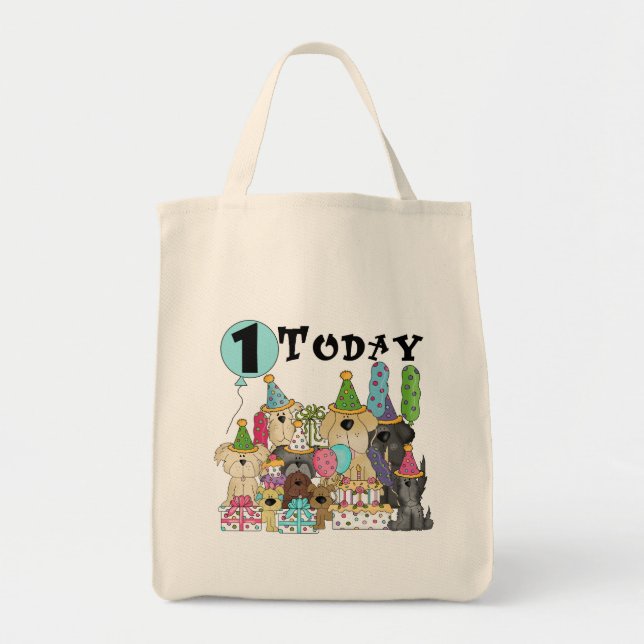 Tote Bag Chiots 1er Anniversaire Tshirts et cadeaux Bash (Devant)