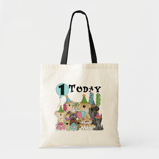 Tote Bag Chiots 1er Anniversaire Tshirts et cadeaux Bash (Devant)