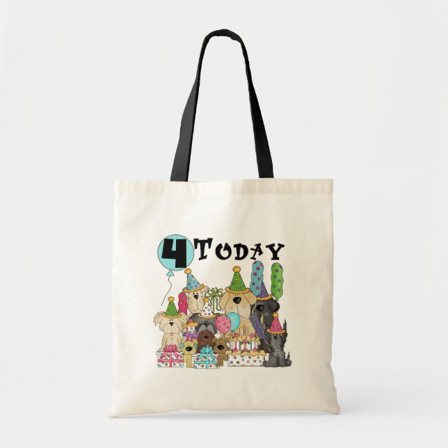 Tote Bag Chiots 4e anniversaire Bash Tshirts et cadeaux (Devant)