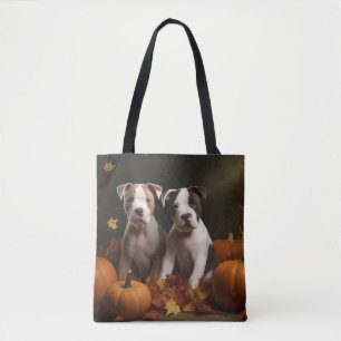 Tote Bag Chiots American Staffordshire Autumn Delight