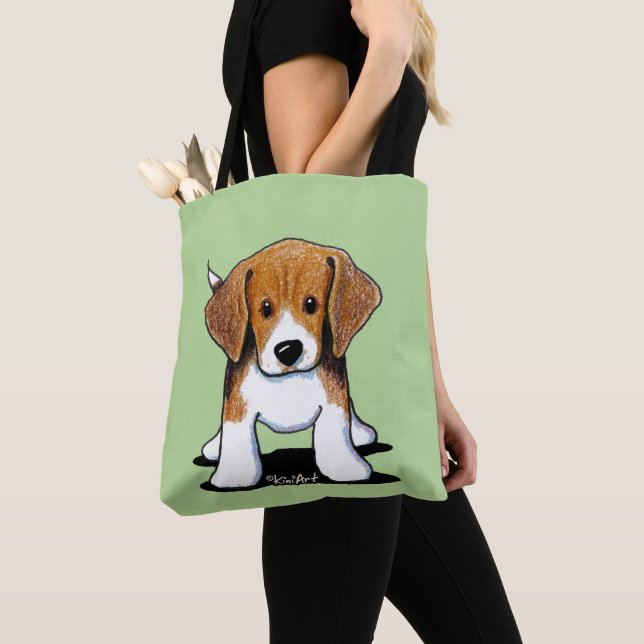 Tote Bag Chiots Beagle KiniArt (De près)