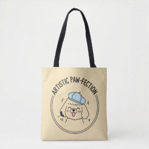 Tote Bag Chiots Caniches Artistiques Vibes Jaunes Doodle Mo