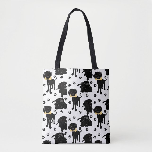Tote Bag Chiots de récupération Black Labrador (Devant)