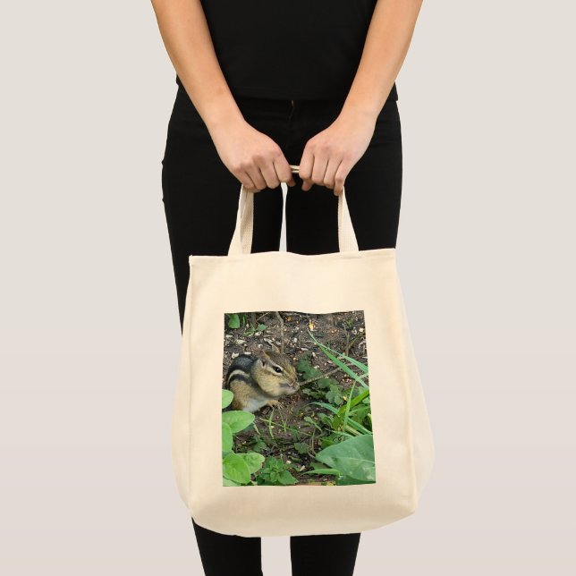 Tote Bag Chipmunk Eating And Collecting In The Garden Photo (Devant (produit))