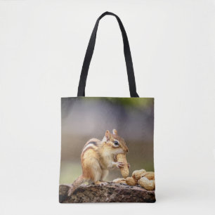 Tote Bag Chipmunk mangeant une arachide