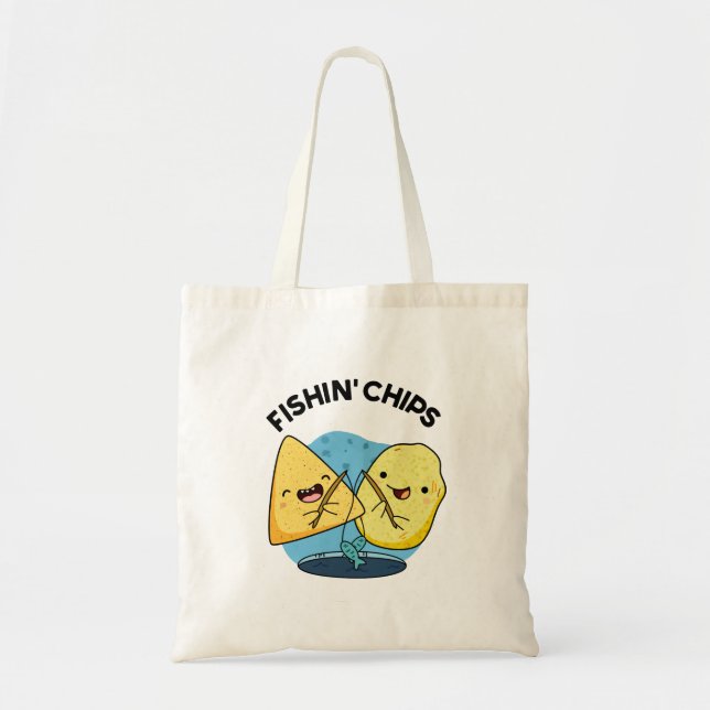 Tote Bag Chips de pêche Funny Food Pun (Devant)