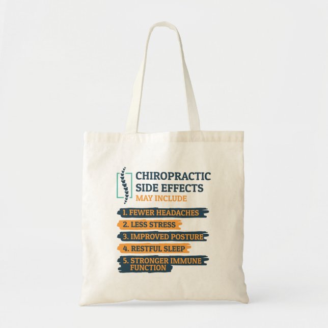 Tote Bag Chiropractic Side Effects Funny Chiropractor Gag (Devant)