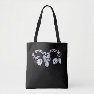Tote Bag Chirurgie Uterus Hystérectomie florale féminine