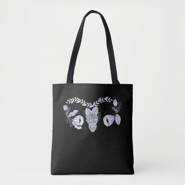 Tote Bag Chirurgie Uterus Hystérectomie florale féminine se (Devant)