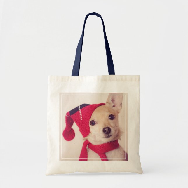 Tote Bag Chiwawa dans le casquette d'hiver (Devant)