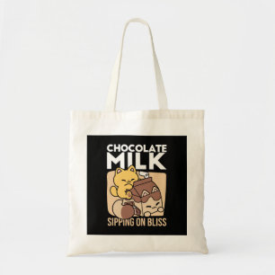 Tote Bag Chocolat au Lait en Sirotant sur le Bonheur – Nour