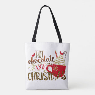 Tote Bag Chocolat Chaud & Paillettes de Fête de Noël