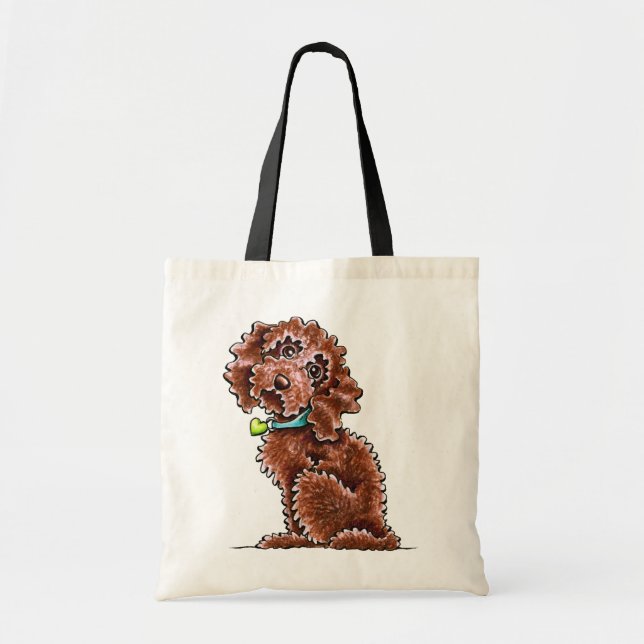 Tote Bag Chocolat Cockapo Coeur Coller (Devant)