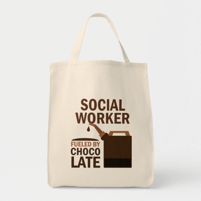 Tote Bag Chocolat (drôle) d'assistant social (Devant)