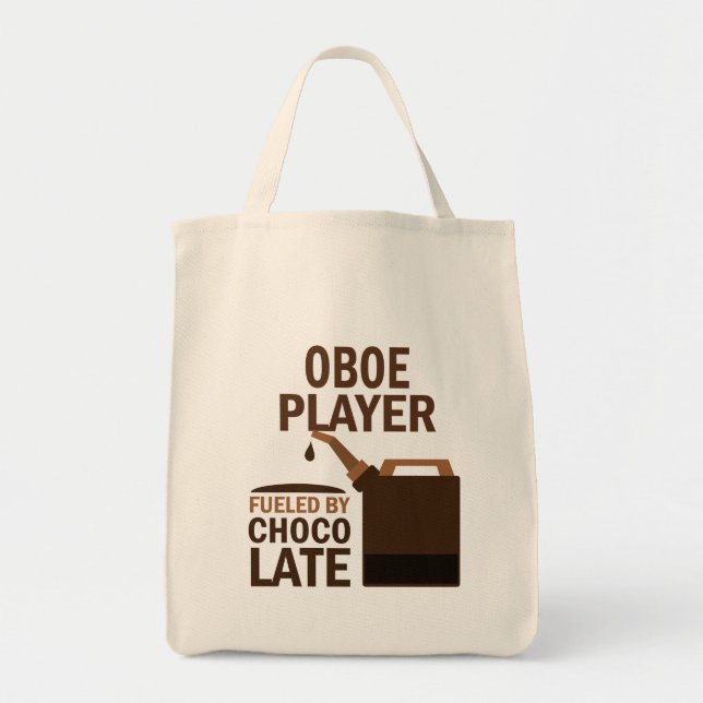 Tote Bag Chocolat (drôle) de joueur de hautbois (Devant)