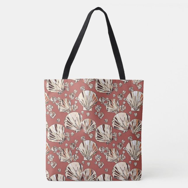 Tote Bag Chocolat et des coquilles de mer bronze, arrière - (Devant)