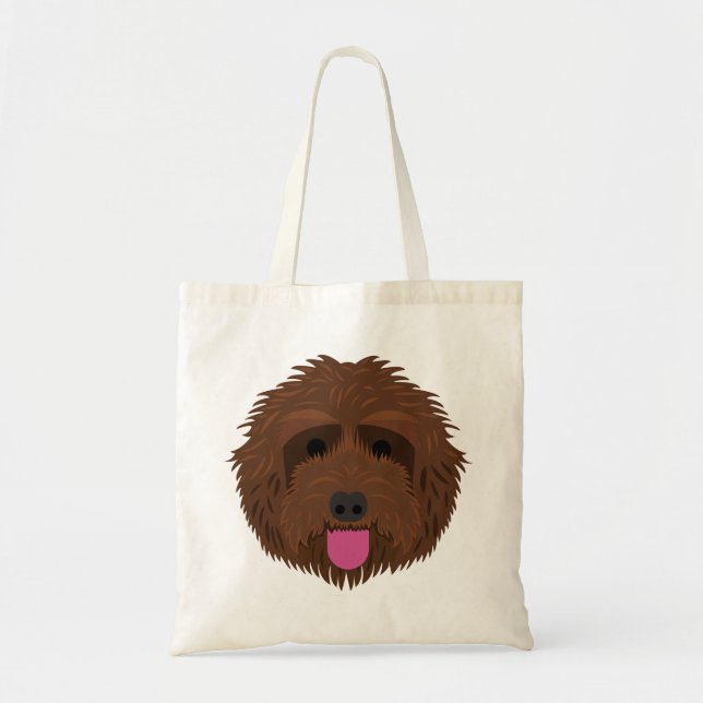 Tote Bag Chocolat Labradoodle (Devant)