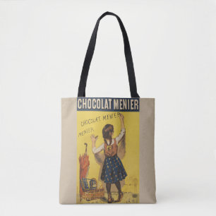 Tote Bag Chocolat Menier Petite fille Mur écriture