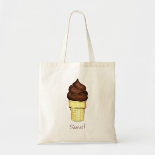 Tote Bag Chocolat Soft Sert Ice Crème Cone Sweet Fourre-tou