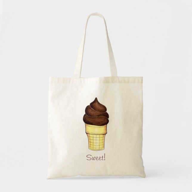 Tote Bag Chocolat Soft Sert Ice Crème Cone Sweet Fourre-tou (Devant)