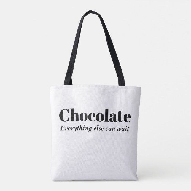 Tote Bag Chocolat Tout Le Reste Peut Attendre (Dos)