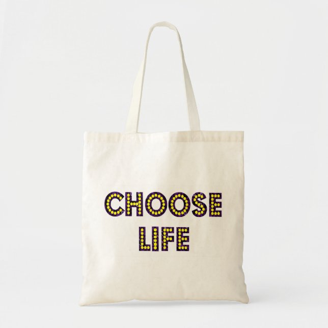 Tote Bag Choisir des lettres de néon de vie (Devant)
