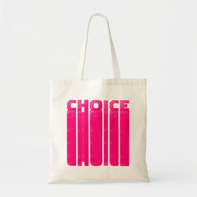 Tote Bag Choix rose chaud typographie graphique cool modern (Devant)