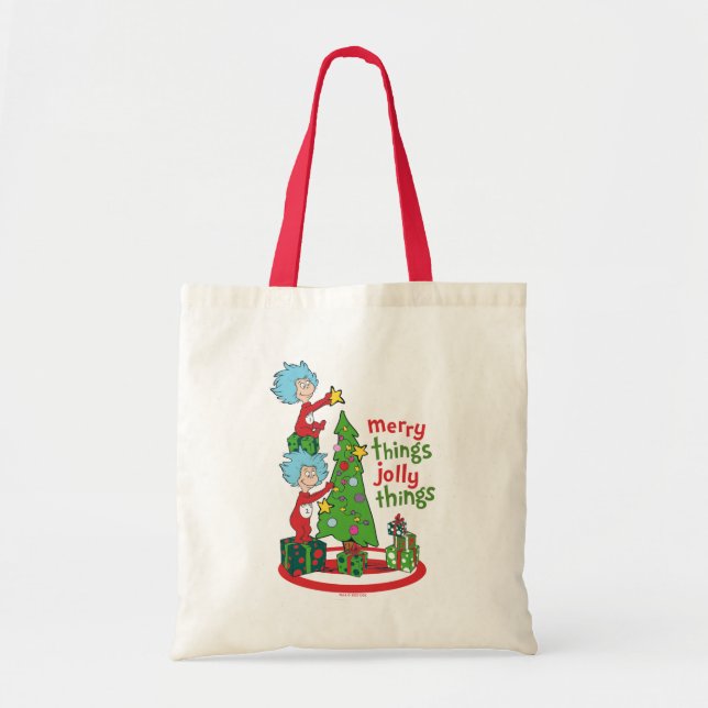 Tote Bag Chose Une Chose Deux Merry Things Jolly Things (Devant)