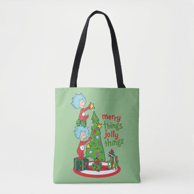 Tote Bag Chose Une Chose Deux Merry Things Jolly Things (Devant)