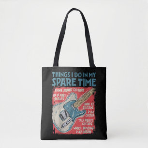 Tote Bag Choses de guitare que je fais pendant mon temps li