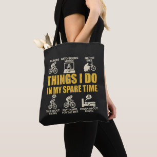 Tote Bag Choses drôles de cyclisme que je fais dans mon tem