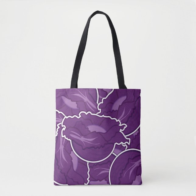 Tote Bag Chou pourpre funky (Devant)